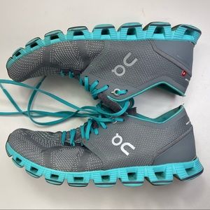 On Cloud X Training Shoes. Grey/Atlantis. W6